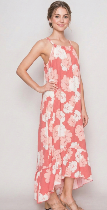 MAUVE MEADOW HALTER MAXI DRESS