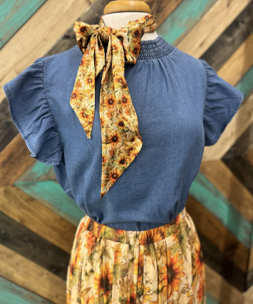 Babydoll Top Denim - Dark Wash