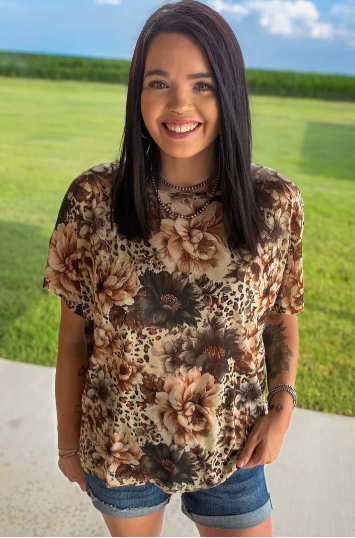 Bloom in Leopard Mesh Top