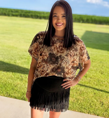 Bloom in Leopard Mesh Top