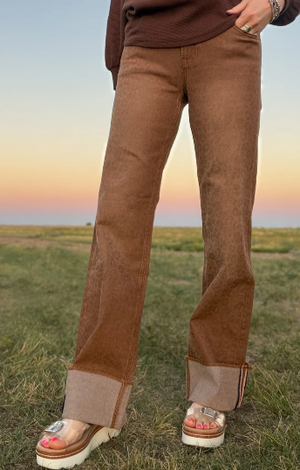 Sand Cat Cuffed Jeans