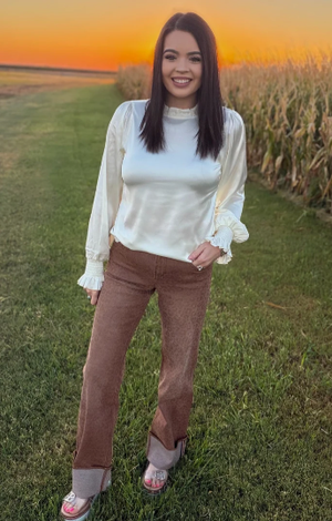 Sand Cat Cuffed Jeans
