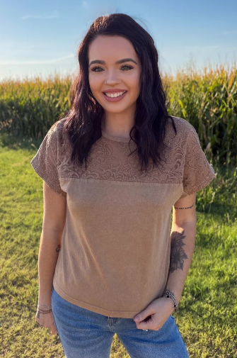 Out West Tooled Top - Camel