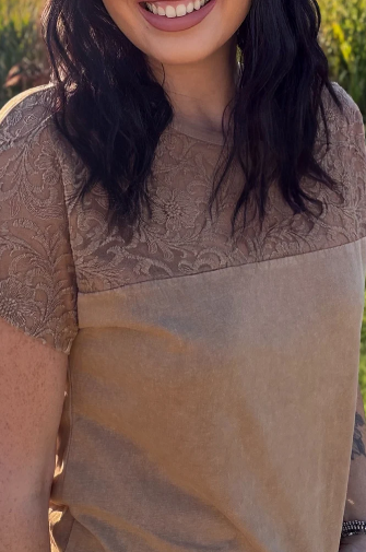 Out West Tooled Top - Camel
