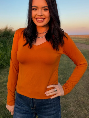 Simple Sterling Long Sleeve - Pumpkin