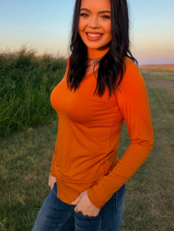 Simple Sterling Long Sleeve - Pumpkin