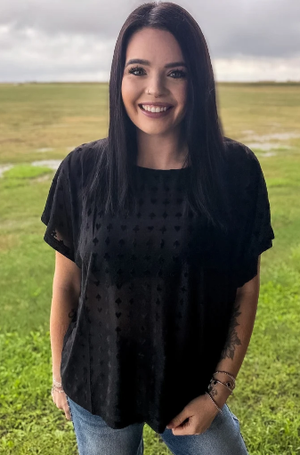 Blackjack Velvet Short Sleeve Mesh Top