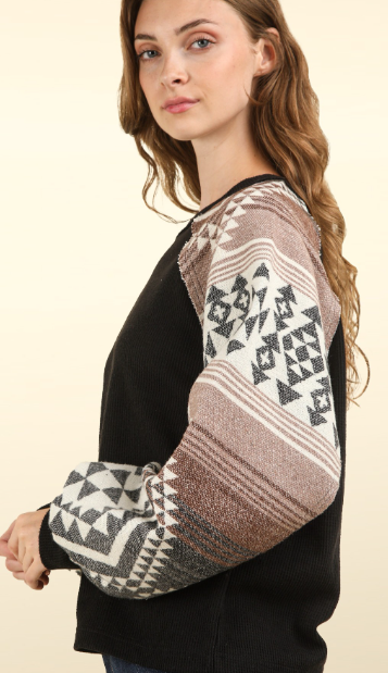 AZTEC SLEEVE COZY TOP