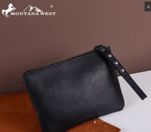 Montana West Hair-On Cowhide Leather Wristlet