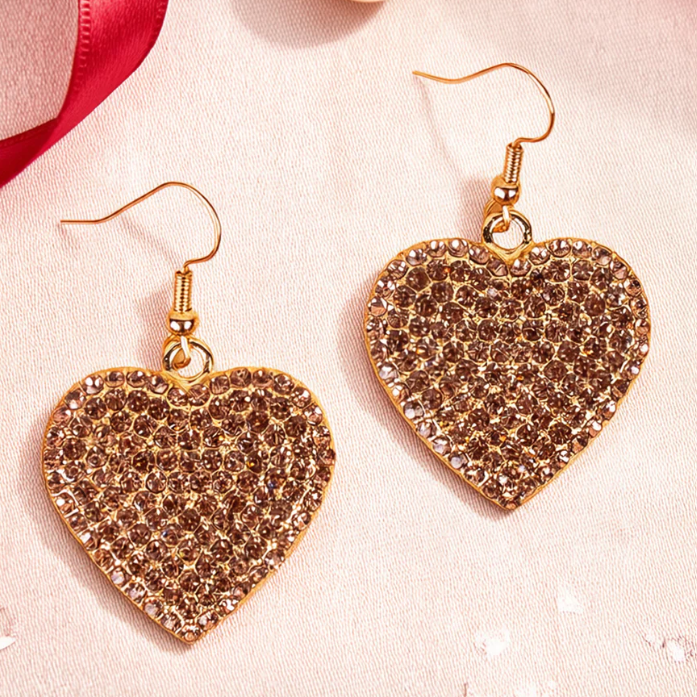 Gold Crystal Hearts