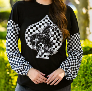 Checkered Heart Long Sleeve