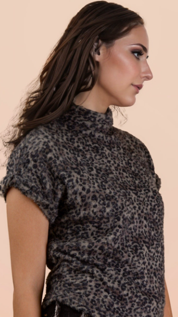 Leopard Soft Knit Vest Top