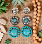 SQUASH BLOSSOM STUD EARRING SET