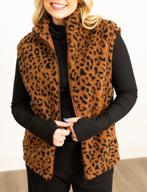 SHERPA LEOPARD VEST