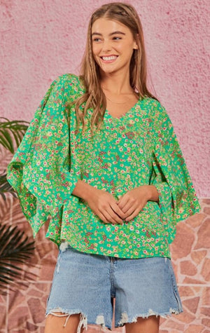 Emerald Floral Top