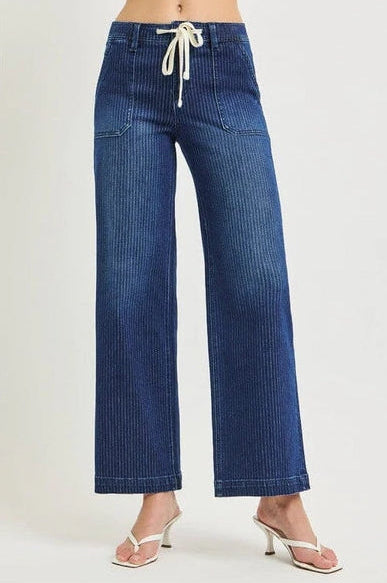 Slouchy Drawstring Wide Leg Jeans