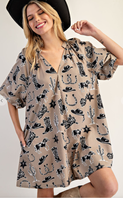 COWBOY LATTE MINI DRESS