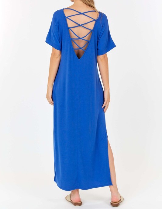 Maxi Dress With cross strings and side slits