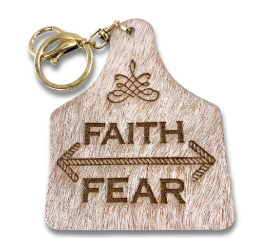 Western ear tag key ring