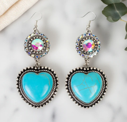 Squash Blossom Heart Earrings