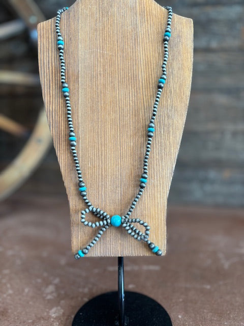 BEADED BOW NECKLACE