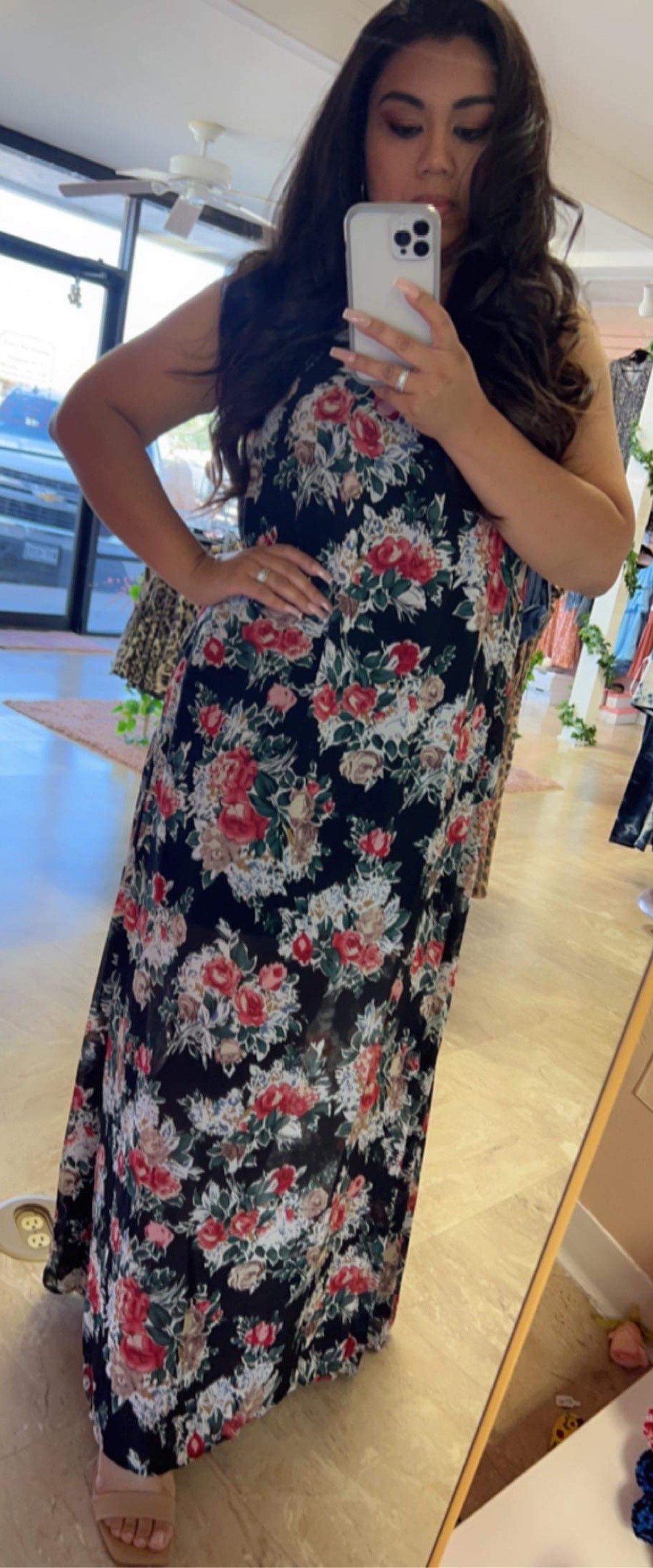 Black Floral Maxi Dress