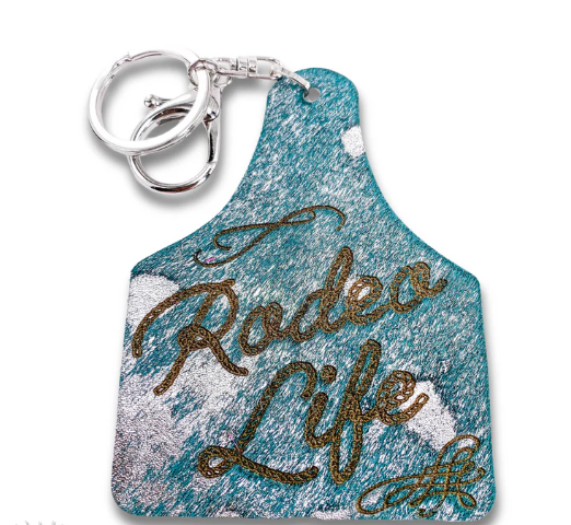 Western ear tag key ring