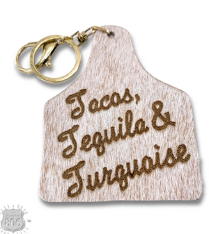 Western ear tag key ring