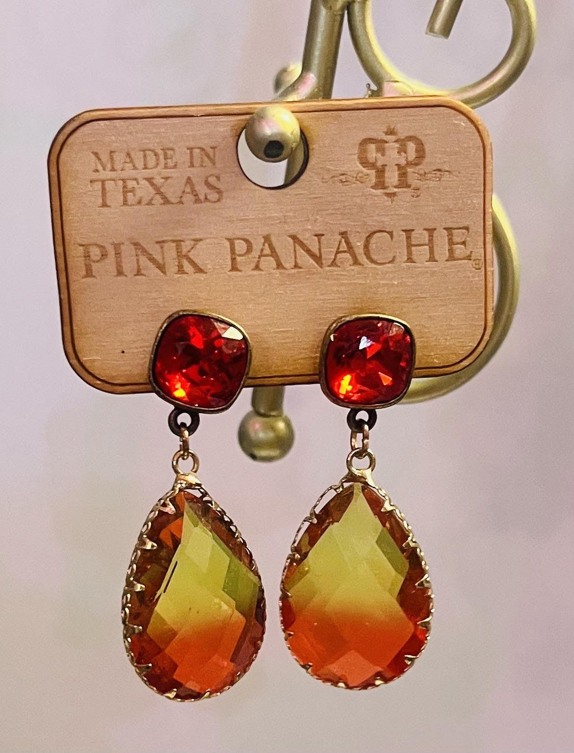 PINK PANACHE RED TEARDROP EARRING