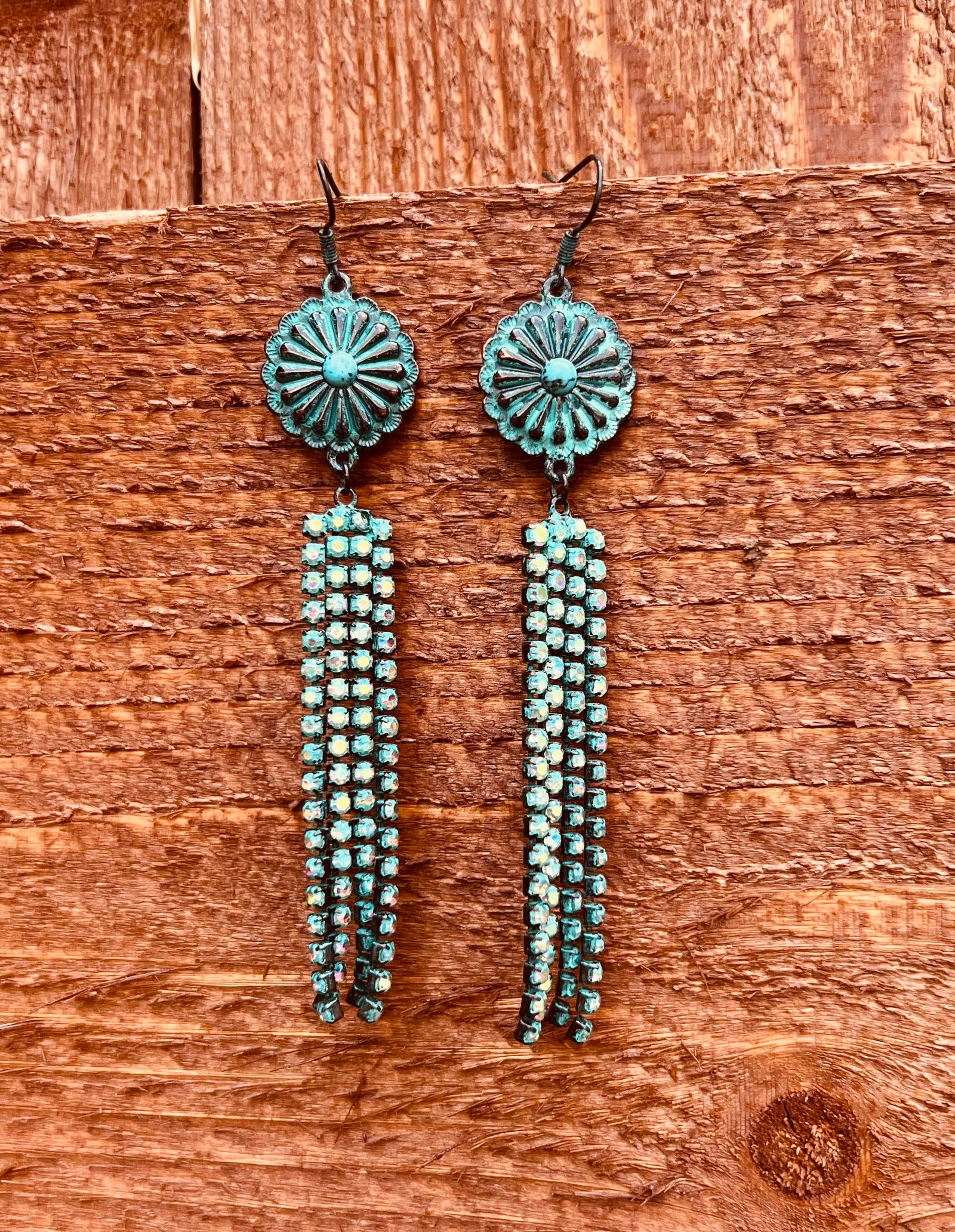 CONCHO BLING DANGLE EARRINGS