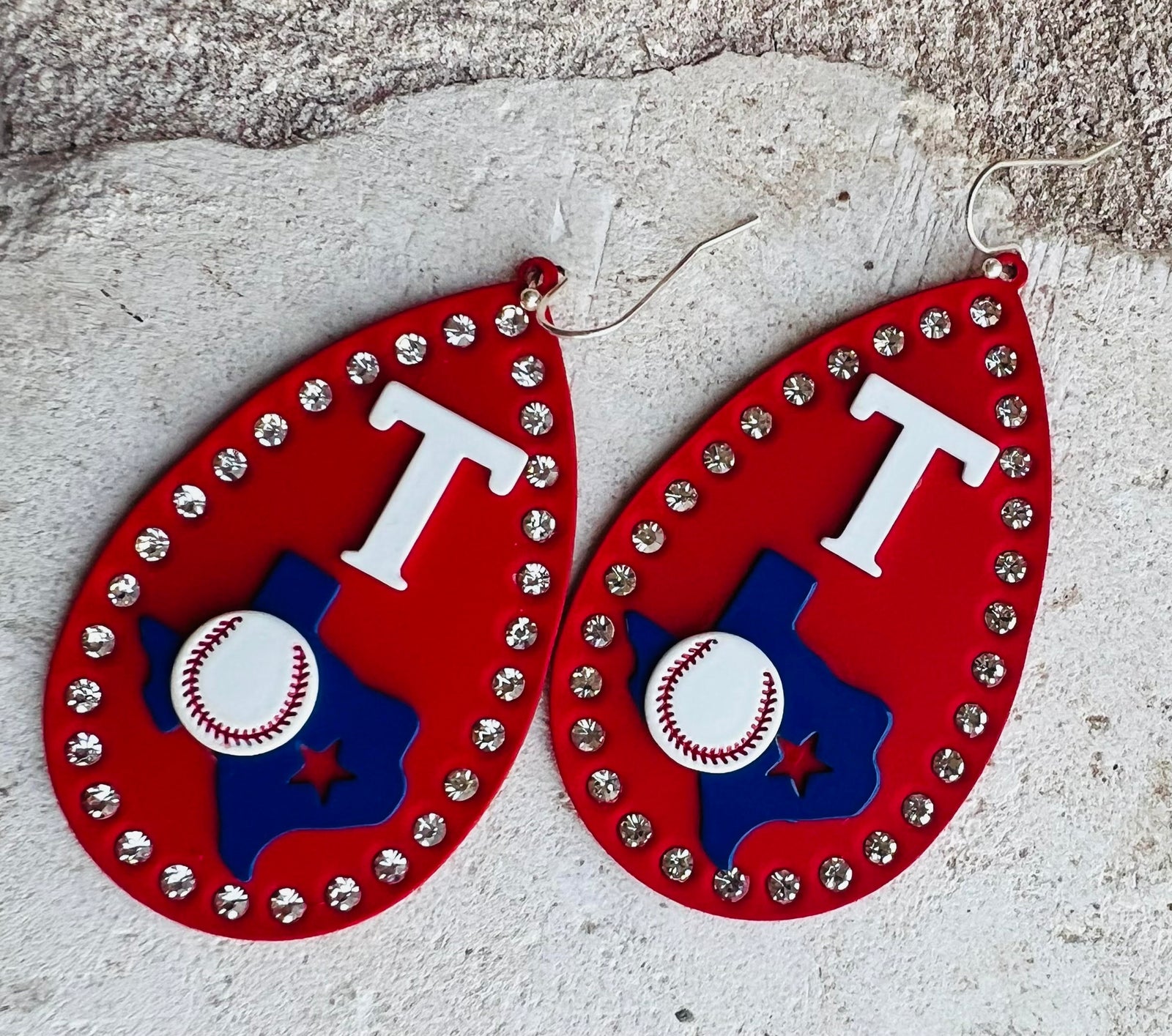 TEXAS RANGERS FAN EARRINGS