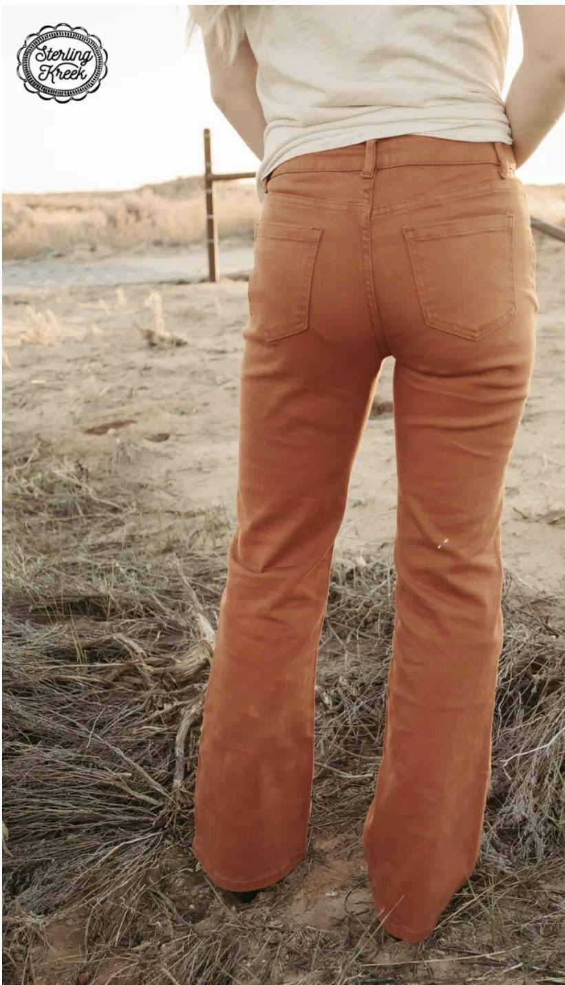 WALKING WEST DENIM JEANS-RUST