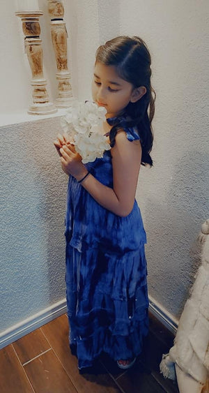 Girls Tie Dye Tiered Maxi Dress