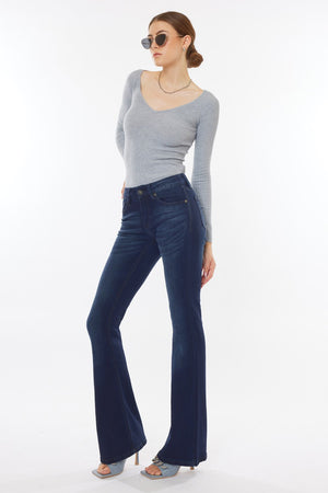 KAN CAN MID RISE FLARE JEANS