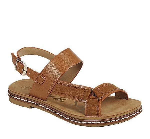 Kids Open Toe Casual Tan Slingback Sandals