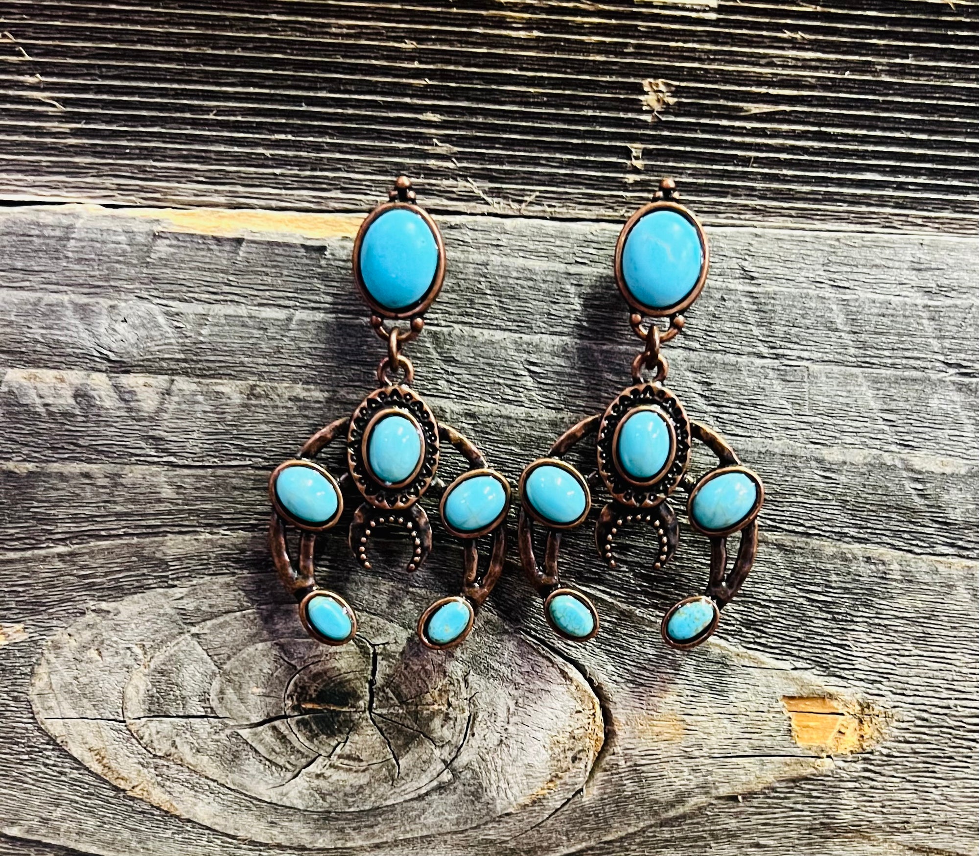 Vintage Western Style Turquoise Drop Earring