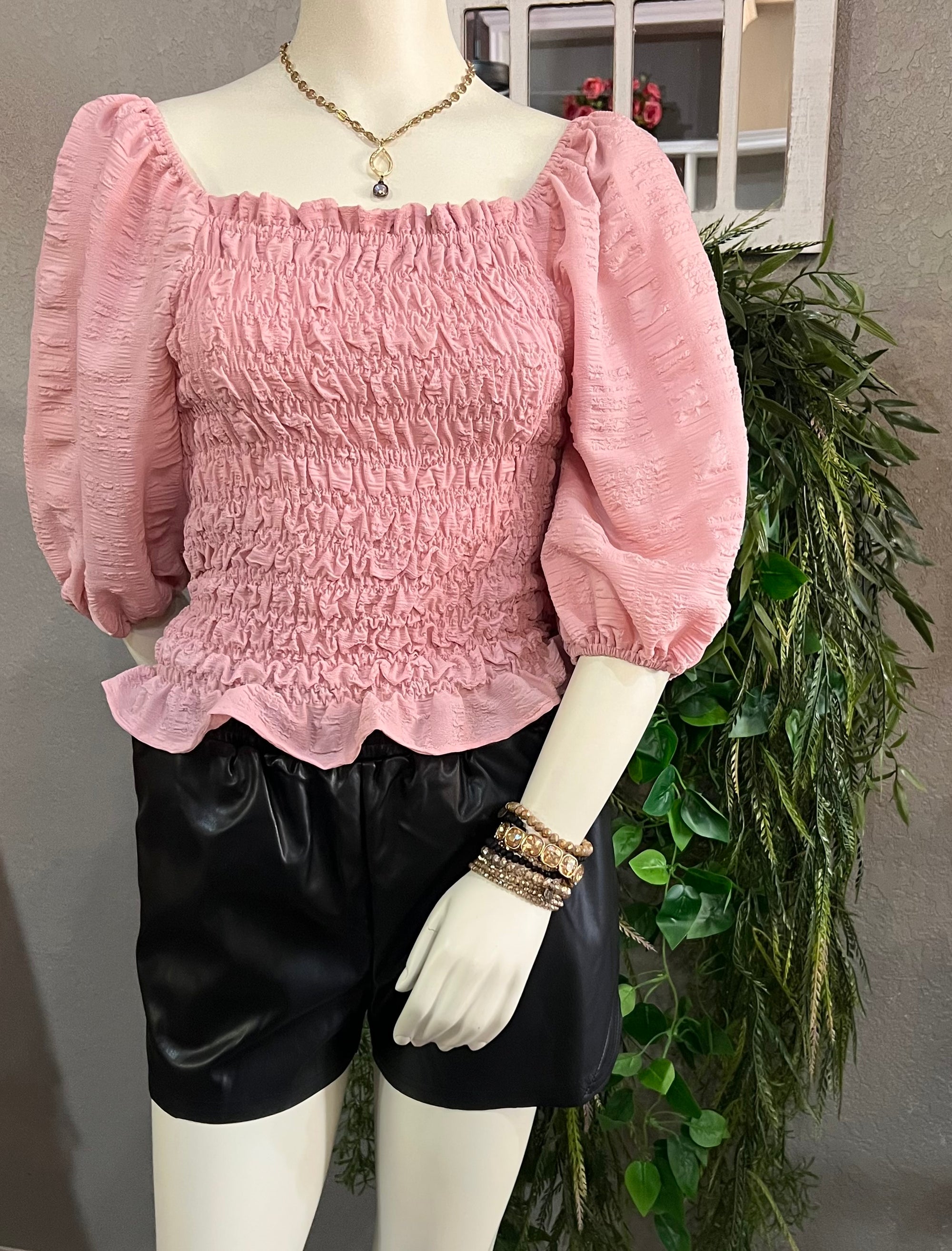 Rose Smocked Blouse