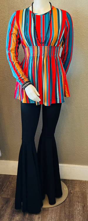 Multi color long sleeve top