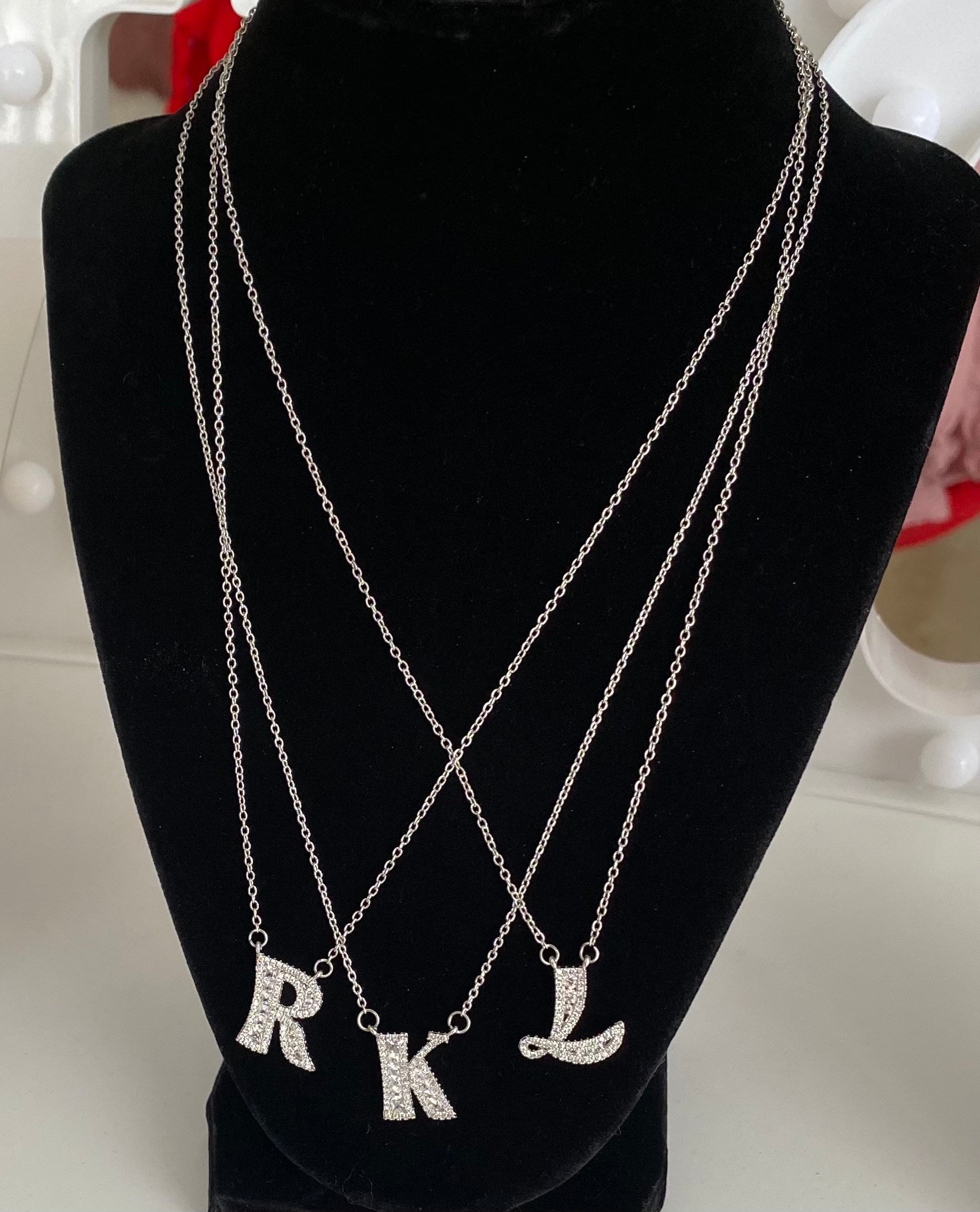 SILVER NECKLACE INITIAL