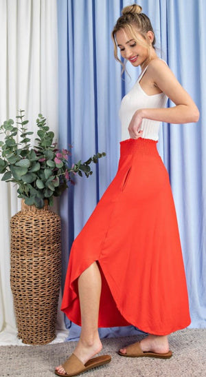 Smocked Maxi Skirt
