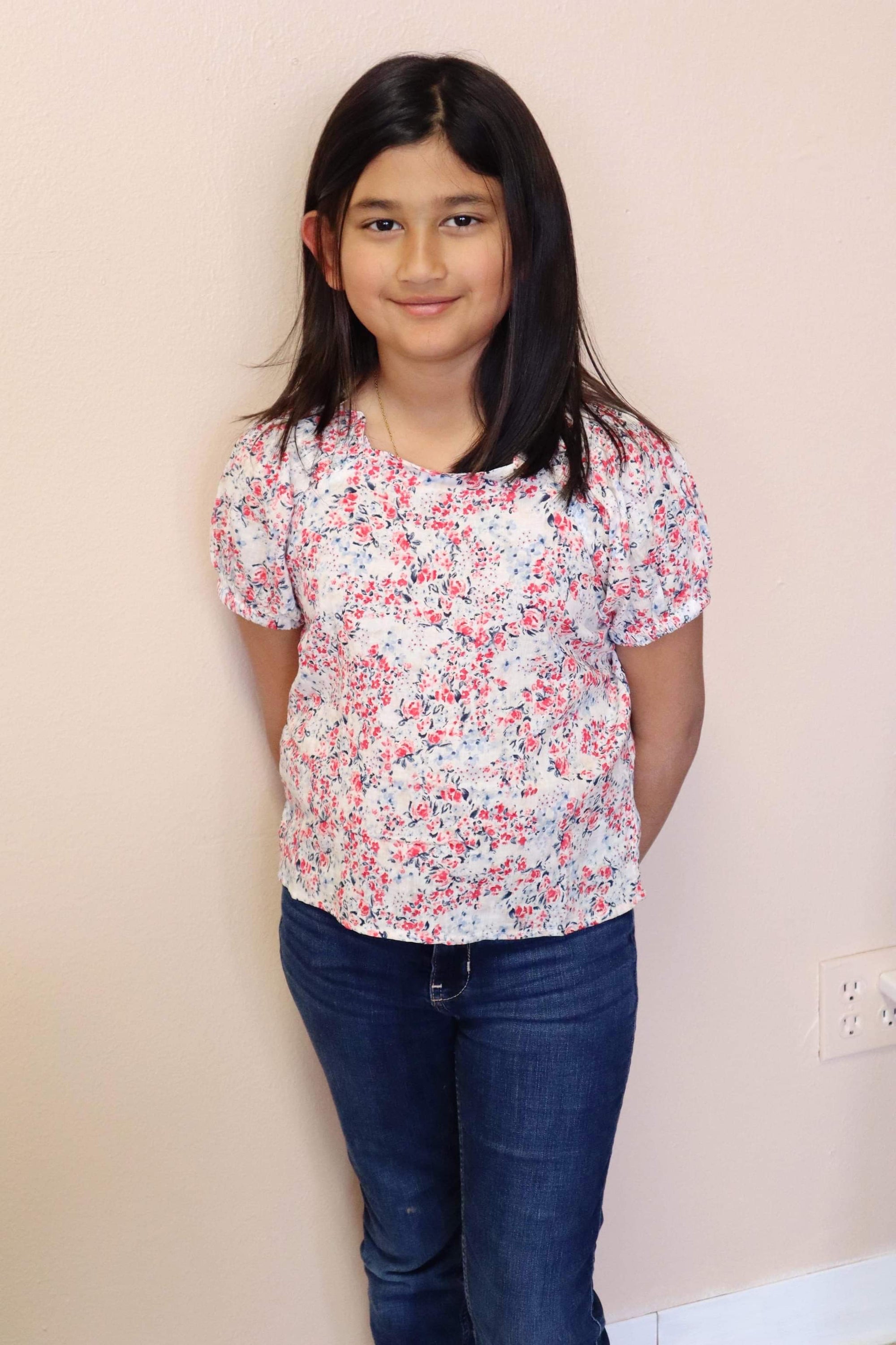 FLORAL PRINT WOVEN BLOUSE GIRL