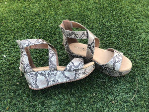 Taupe Snake Wedge by Corkys