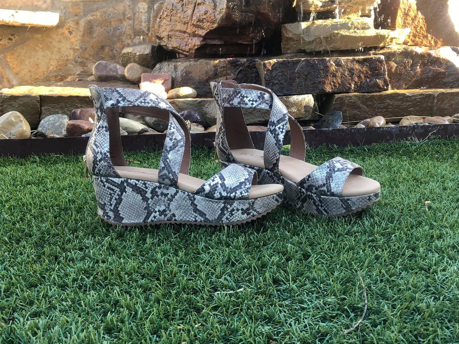 Taupe Snake Wedge by Corkys