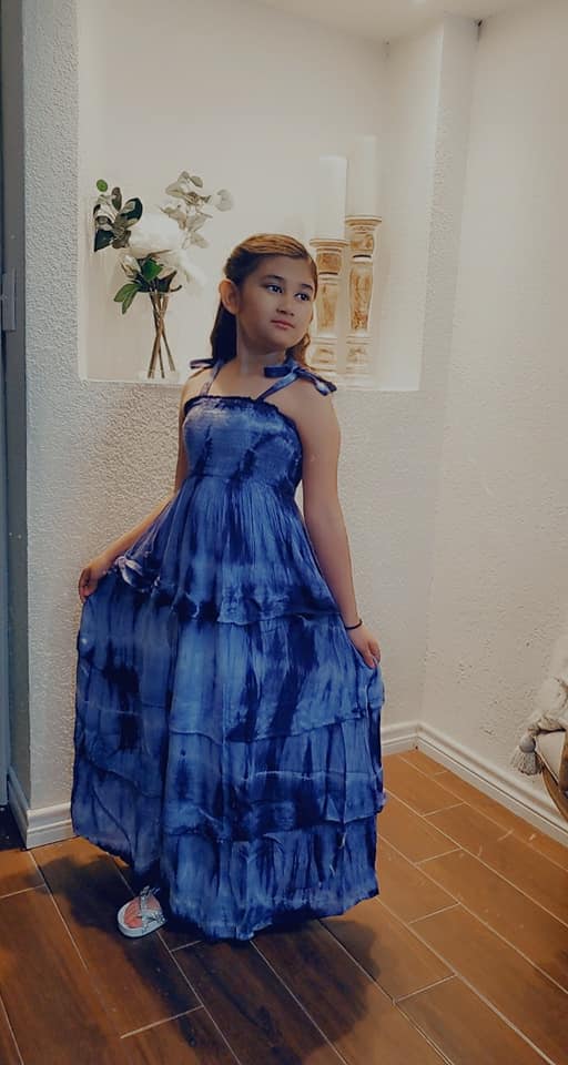 Girls Tie Dye Tiered Maxi Dress