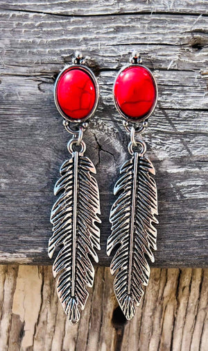 FEATHERED STONE EARRINGS